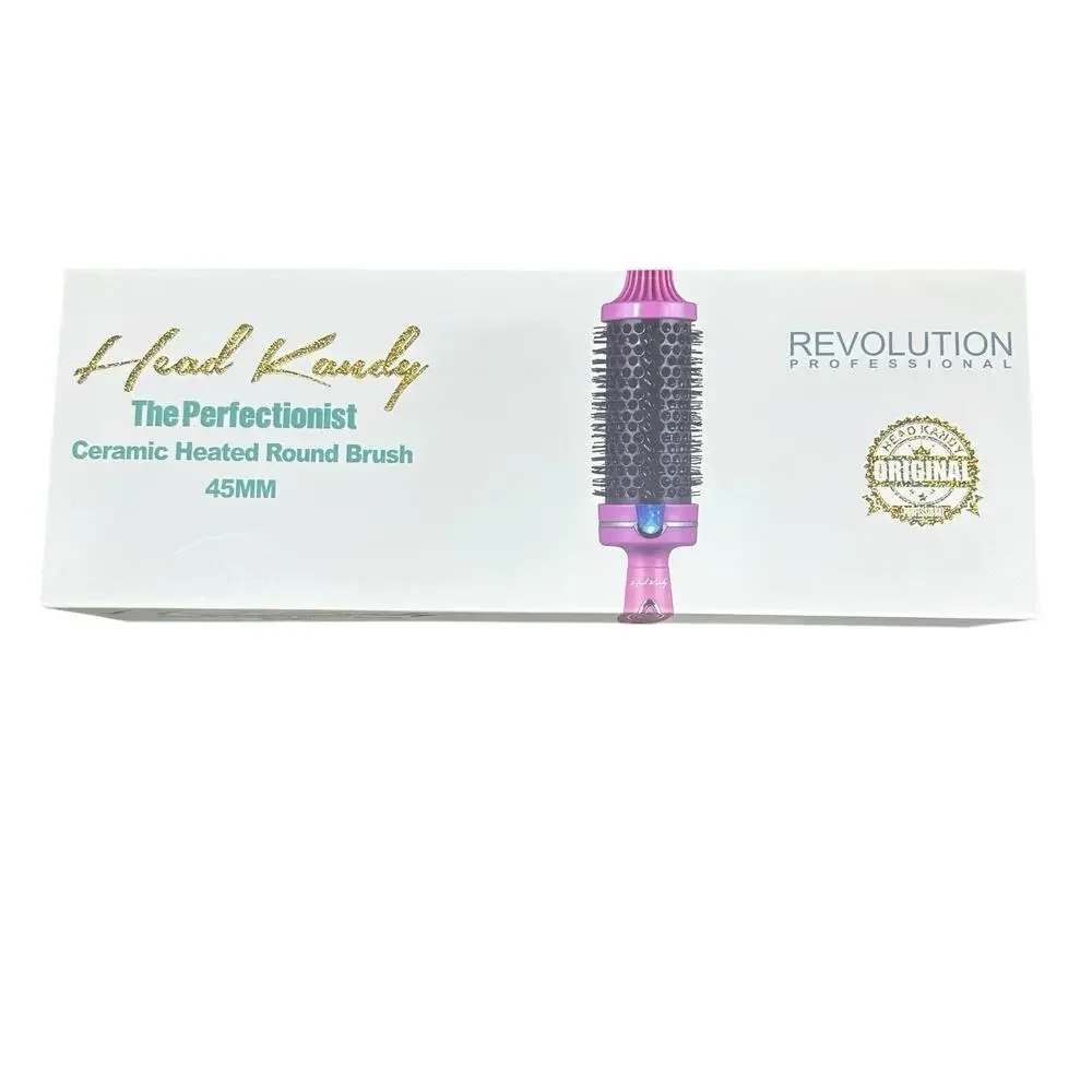 Head Kandy Perfectionist Ceramic Heated Hot Air Round Styling Brush Pink 45MM